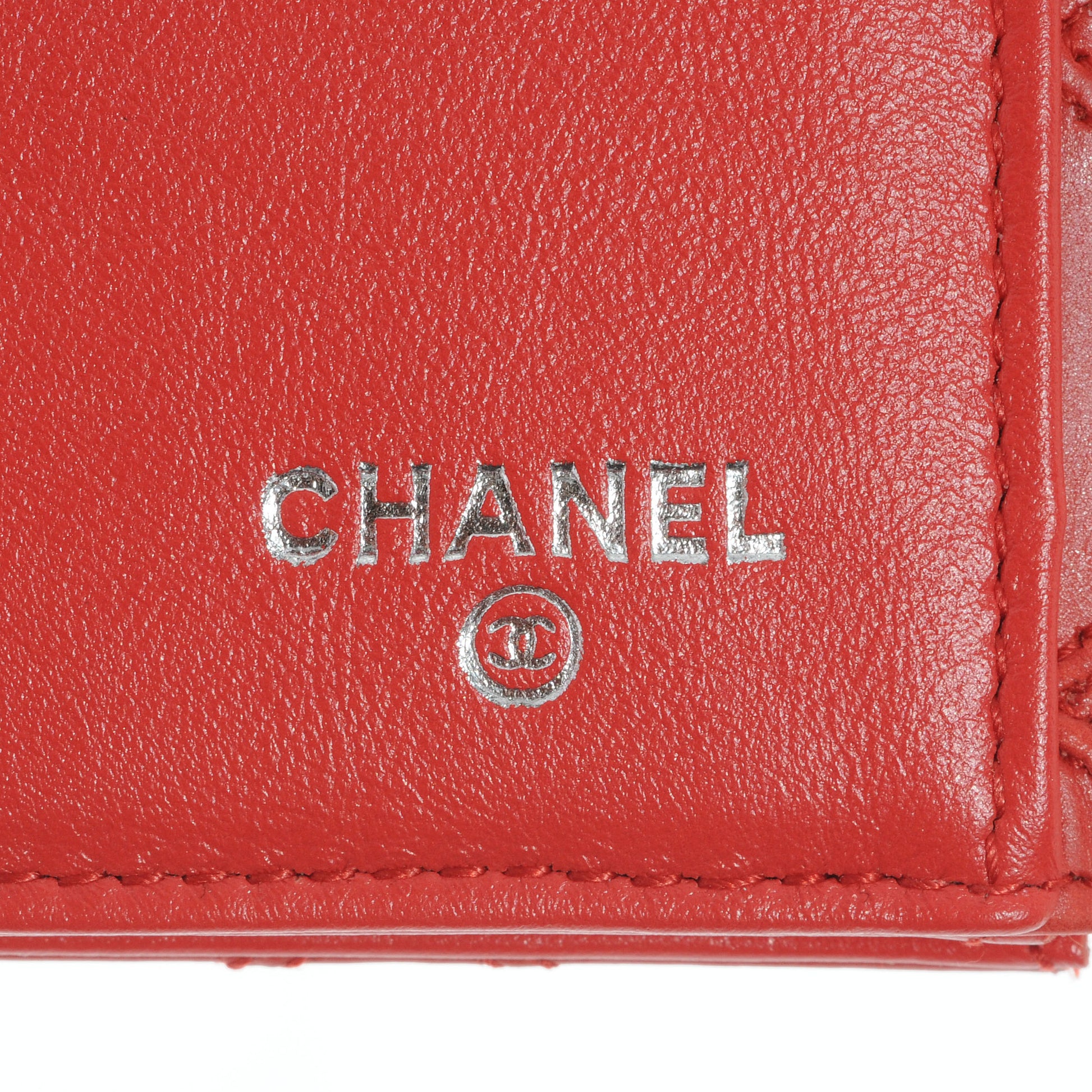 Chanel Diamond Stitched Long Flap Wallet Red 6 of 9