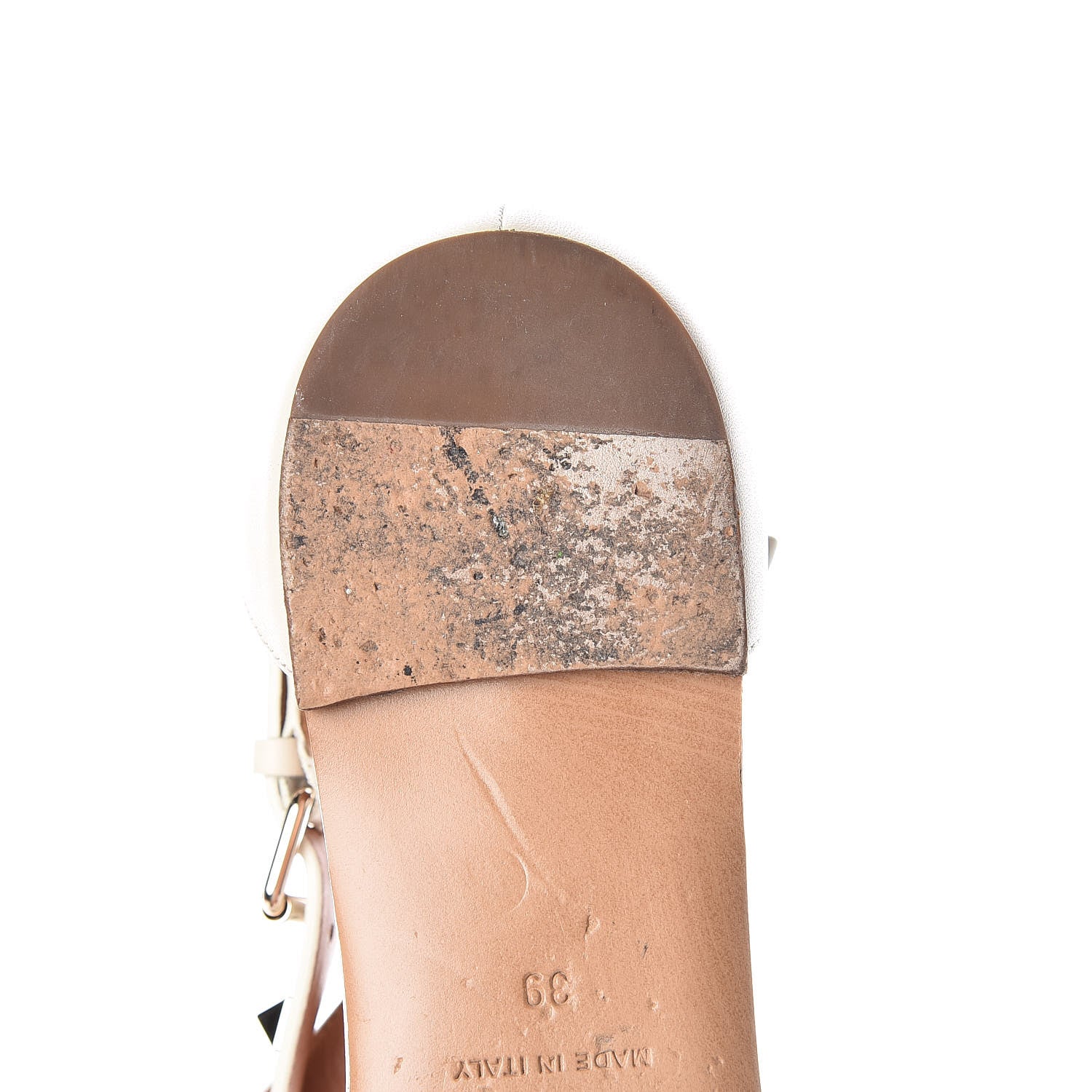 Valentino Garavani Nappa Rockstud Flat Sandals 39 White 12 of 17