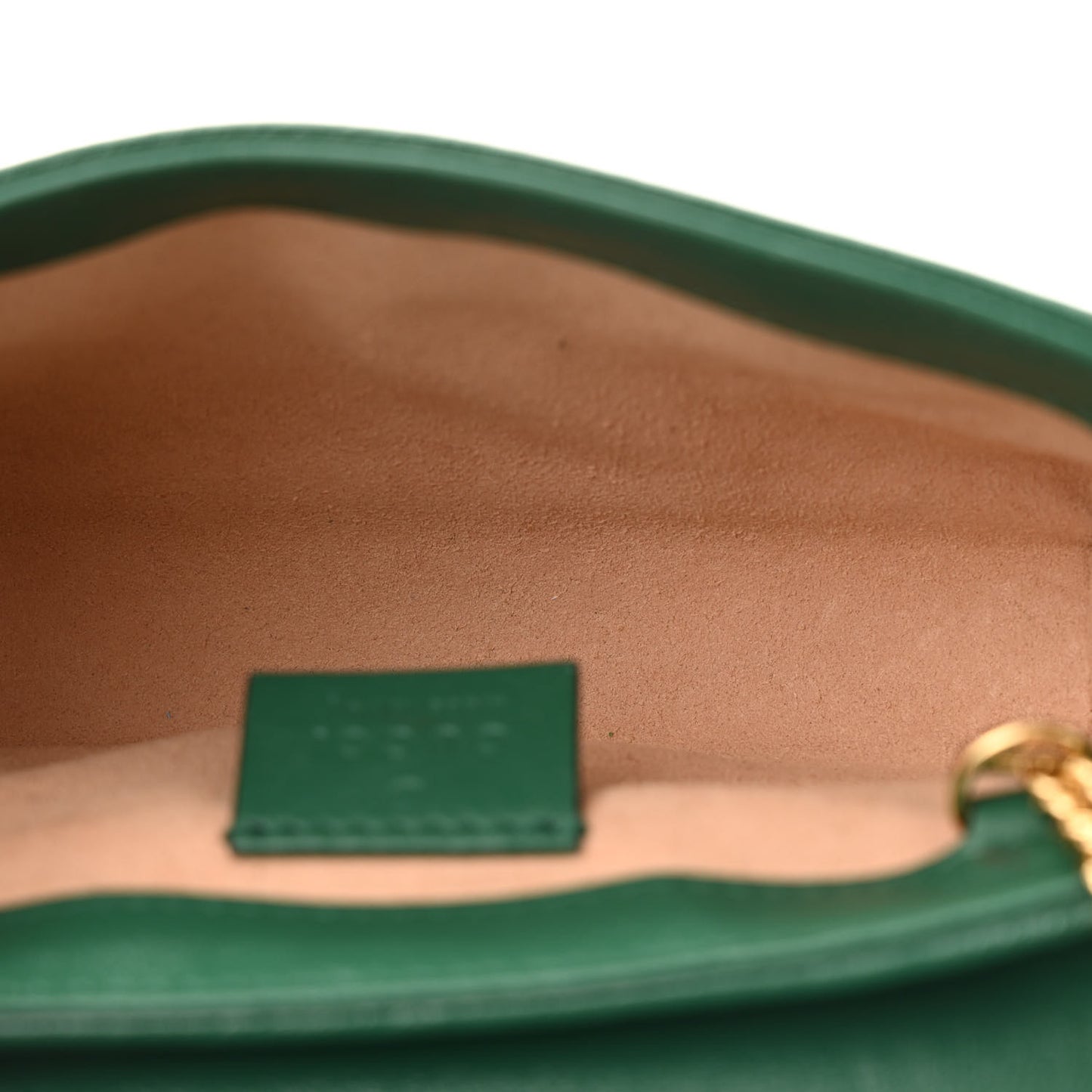 Azalea Calfskin Enamel Matelasse Diagonal Super Mini Torchon GG Marmont Shoulder Bag New Shamarock Emerald