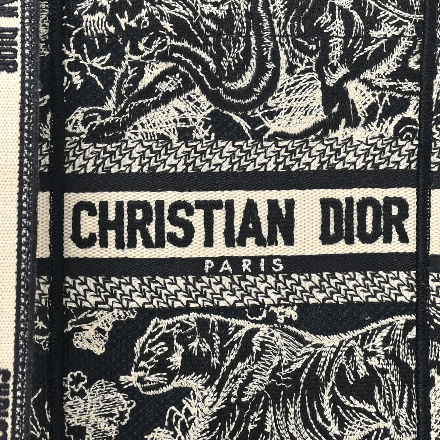 Canvas Toile de Jouy Reverse Embroidered Mini Book Tote Phone Bag Blue