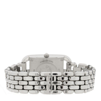 Hermes Stainless Steel Diamond Pink Sapphire Mother of Pearl 23mm Cape Cod Quartz Watch 4 of 5