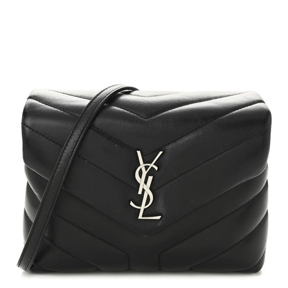 Saint Laurent Calfskin Y Quilted Monogram Toy Loulou Crossbody Bag Black 1 of 12