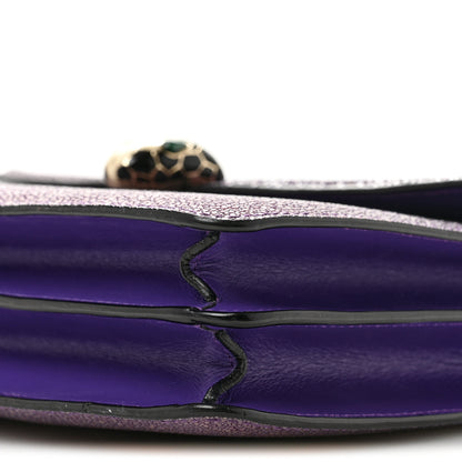 Bulgari Calfskin Galuchat Serpenti Forever Shoulder Bag Purple 11 of 14