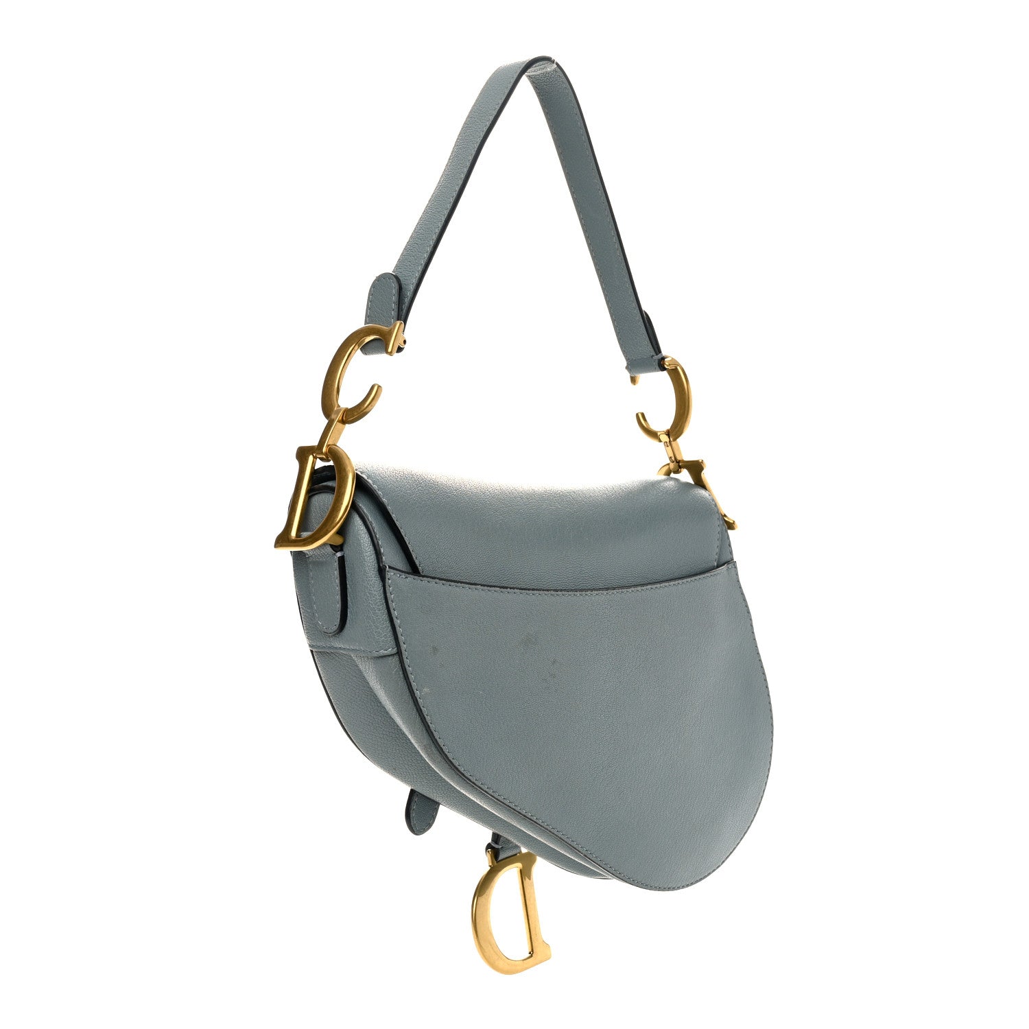 Christian Dior Shiny Goatskin Saddle Bag Cloud Blue 3 of 10