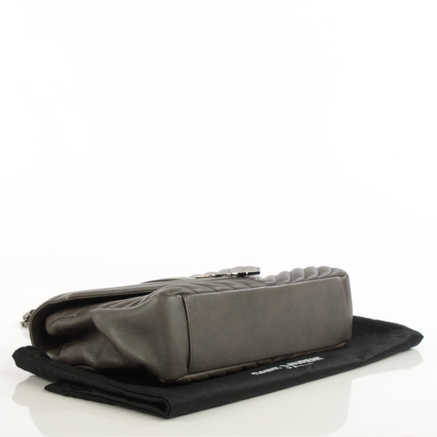 Grain De Poudre Matelasse Chevron Large Satchel Grey