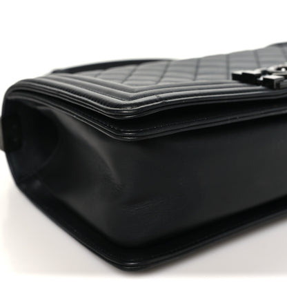 Chanel Calfskin Quilted Medium Boy Flap So Black 8 of 9