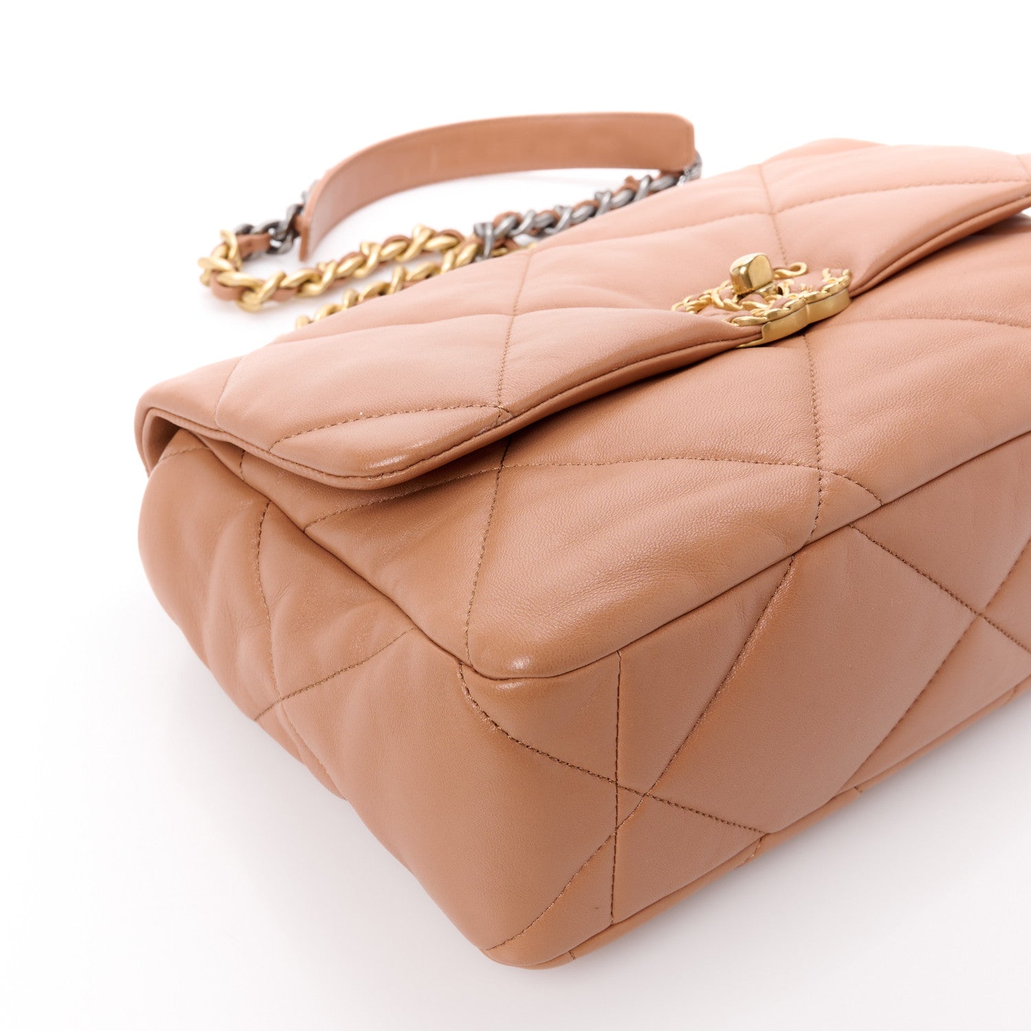 Chanel Lambskin Quilted Large Chanel 19 Flap Brown 12 of 12