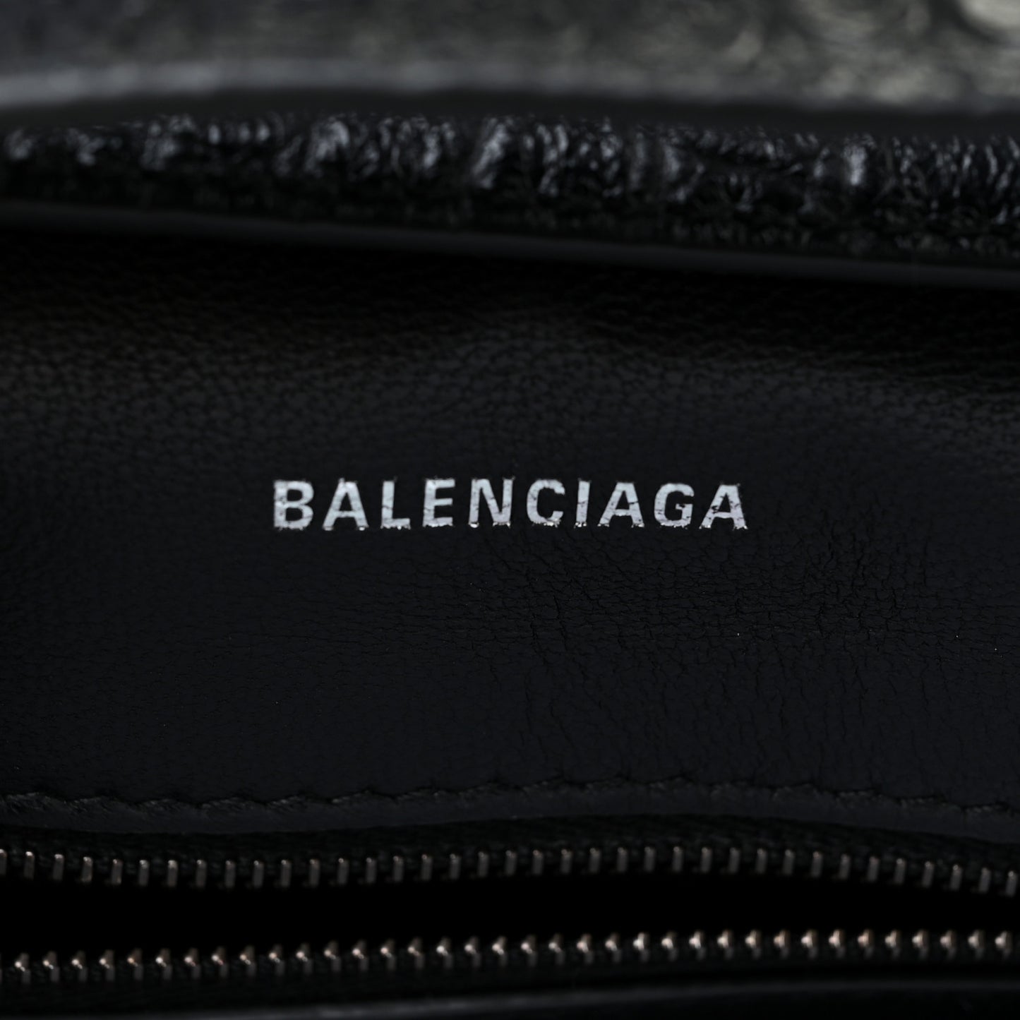 Extra Supple Calfskin Crocodile Embossed Monochrome XS Downtown Shoulder Bag Black