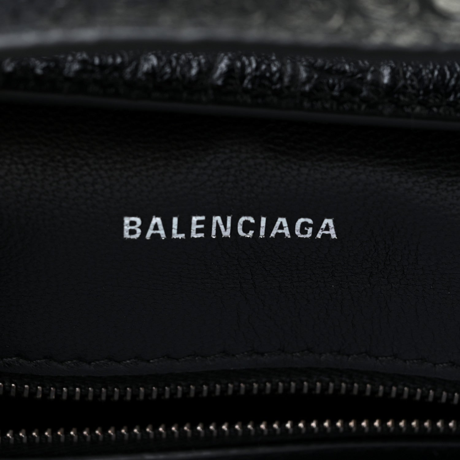 Balenciaga Extra Supple Calfskin Crocodile Embossed Monochrome XS Downtown Shoulder Bag Black 6 of 12