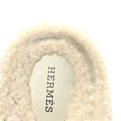 Hermes Woolskin Womens Chypre Sandals 39 Ecru 8 of 8