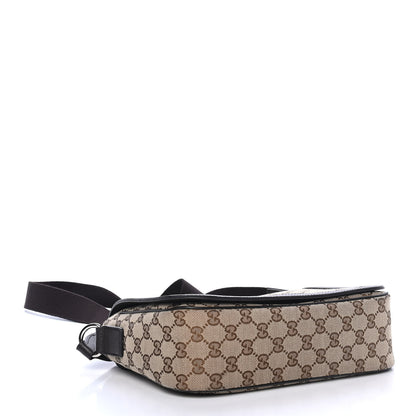 Gucci Monogram Flap Messenger Bag Beige Dark Brown 3 of 4