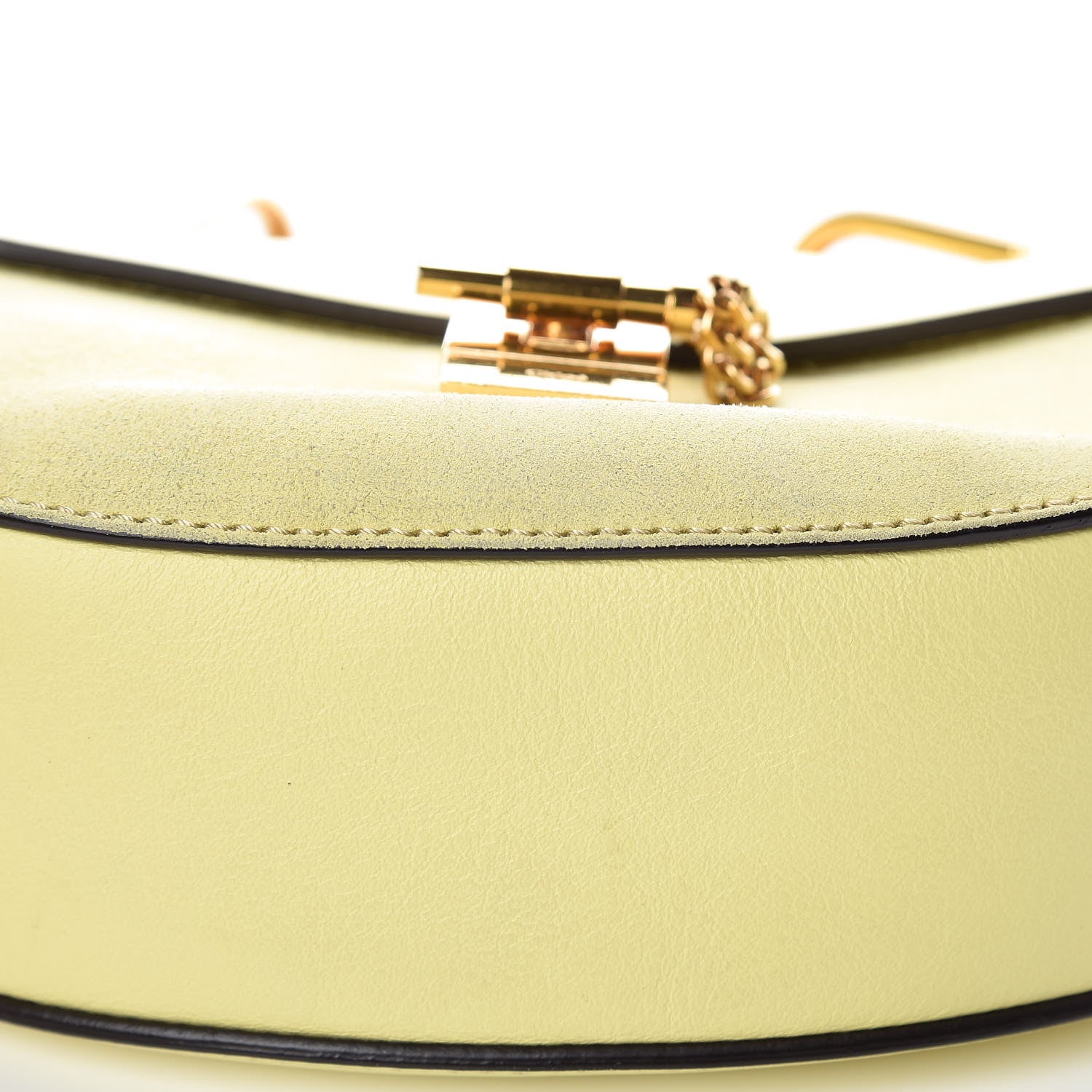 Chloe Suede Smooth Calfskin Mini Drew Shoulder Bag Lemonade 10 of 10