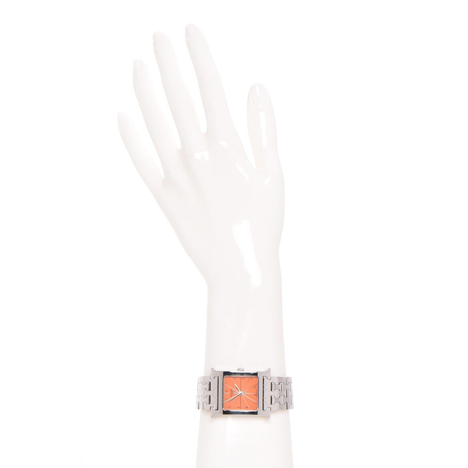 Hermes Stainless Steel 26mm Heure H Hour Quartz Watch Orange 2 of 7