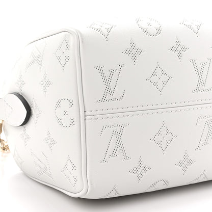Louis Vuitton Monogram Embossed Calfskin Speedy Bandouliere 20 White Blanc 8 of 9