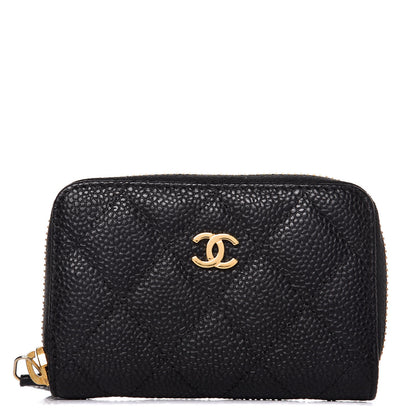 Chanel Caviar Quilted Zip Coin Purse Black 1 of 8