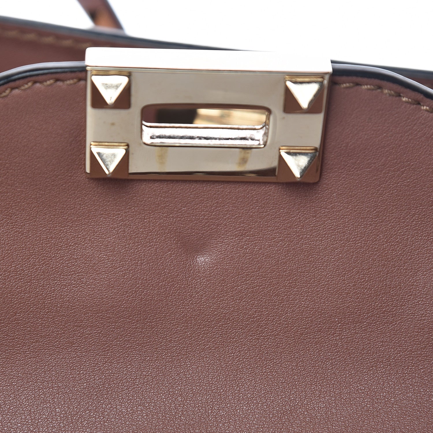 Valentino Garavani Vitello Medium Rockstud Tote Brownish 13 of 16