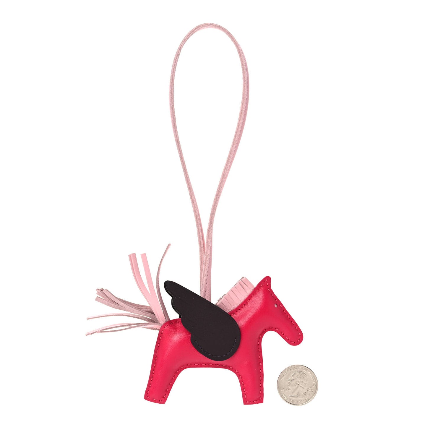 Milo Lambskin Grigri Rodeo Pegase Horse Bag Charm PM Framboise Rose Sakura Rouge Sellier