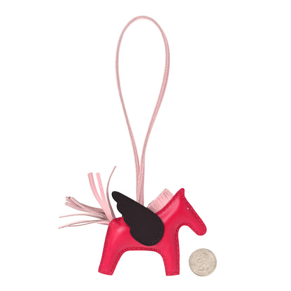 Hermes Milo Lambskin Grigri Rodeo Pegase Horse Bag Charm PM Framboise Rose Sakura Rouge Sellier 2 of 5