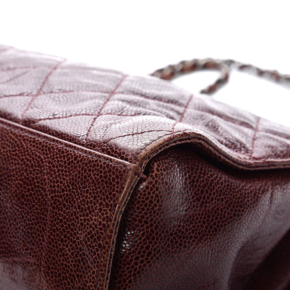 Chanel Crumpled Grained Calfskin Jumbo CC Crave Flap Burgundy 9 of 12
