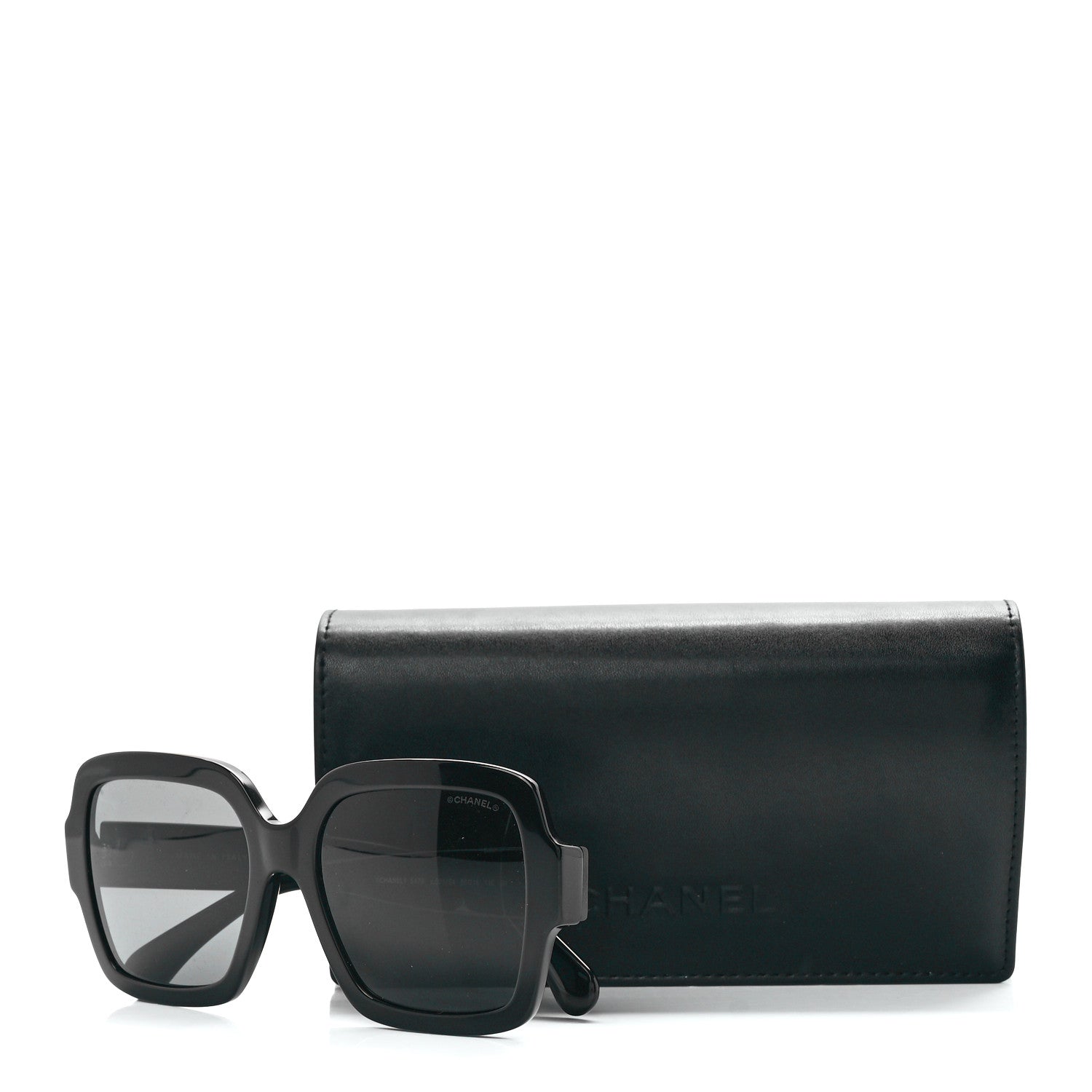 Chanel Acetate Square Heart Sunglasses 5479 Black 8 of 8