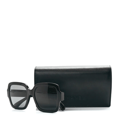Chanel Acetate Square Heart Sunglasses 5479 Black 8 of 8