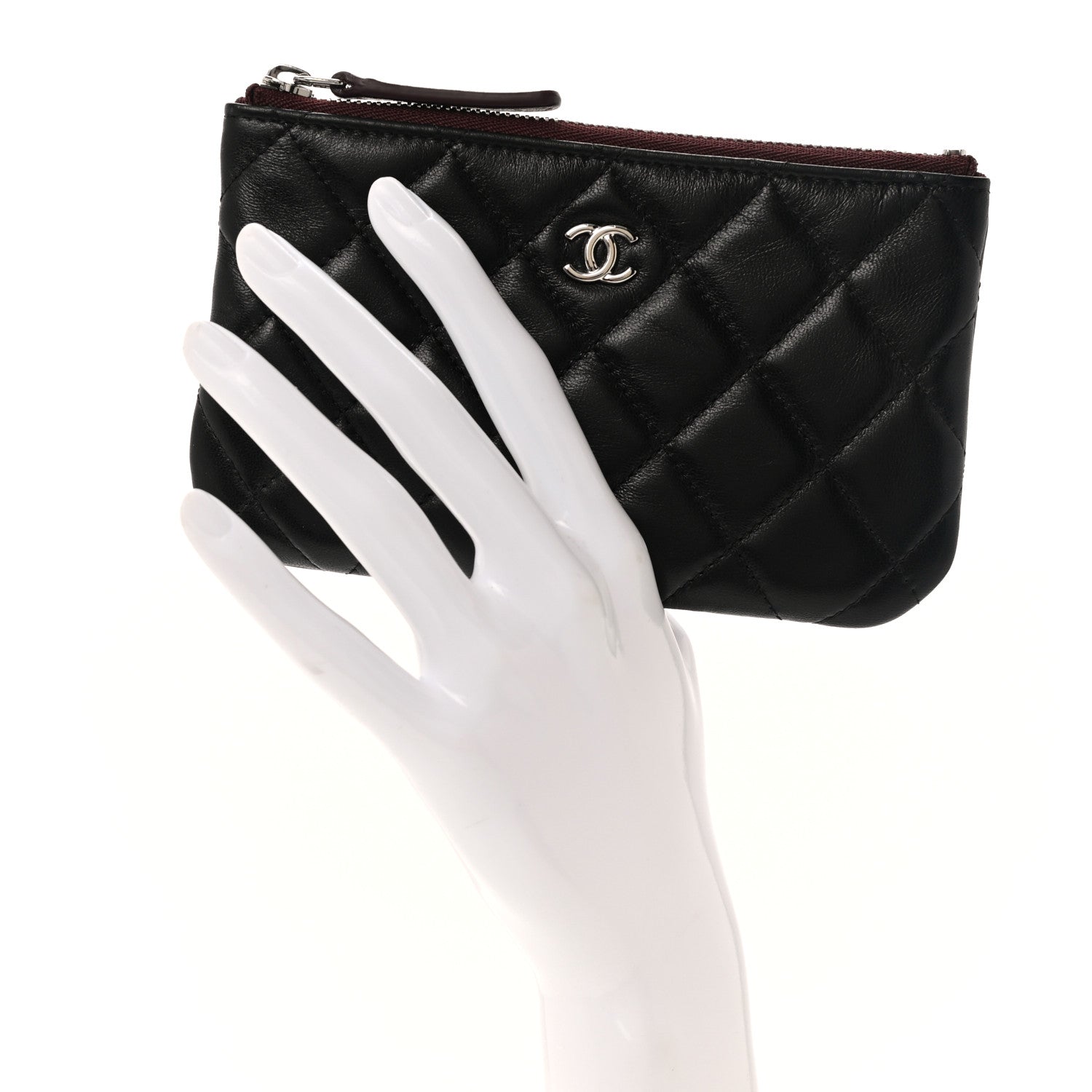 Chanel Lambskin Quilted Small Cosmetic Case Black 2 of 8