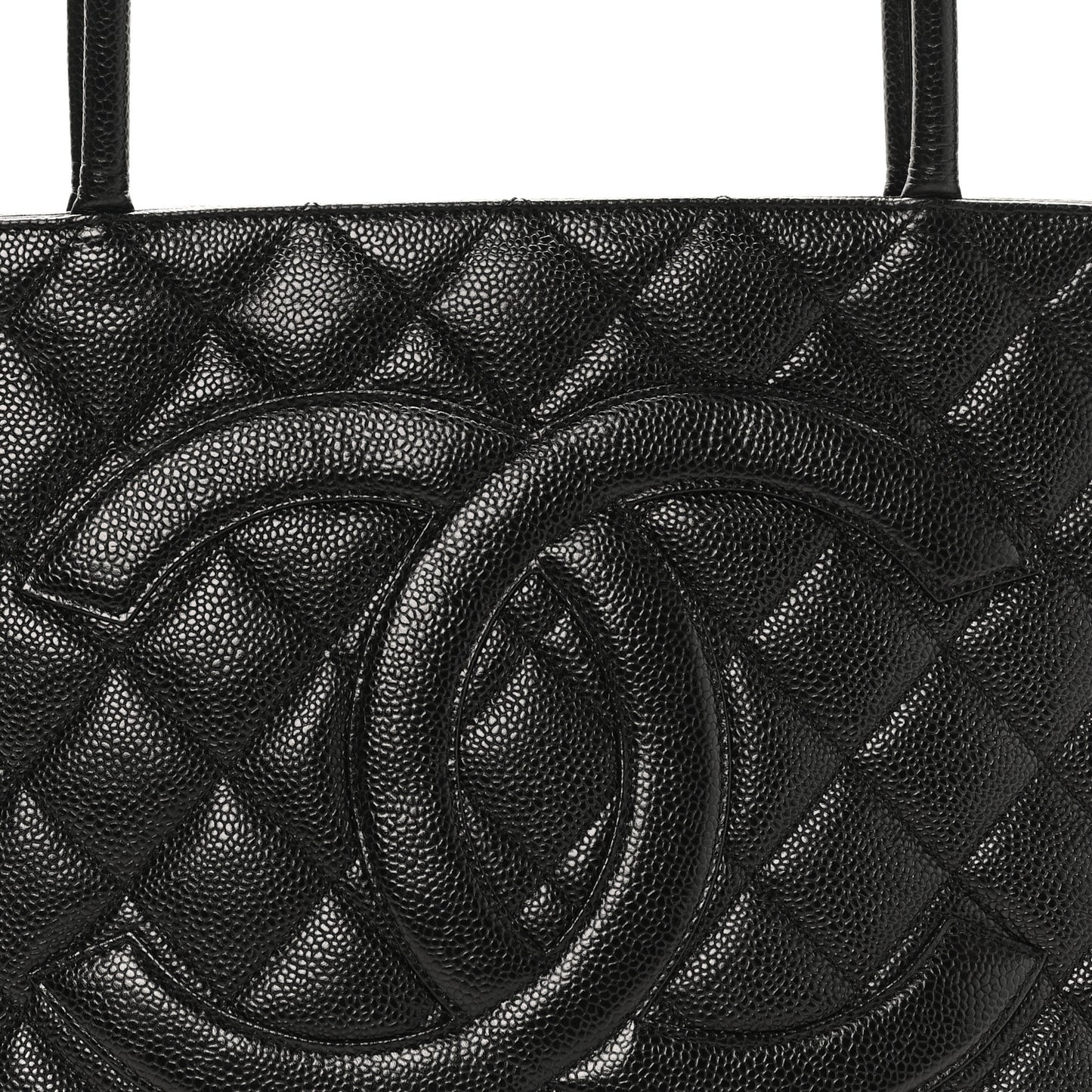 Caviar Quilted Medallion Tote Black