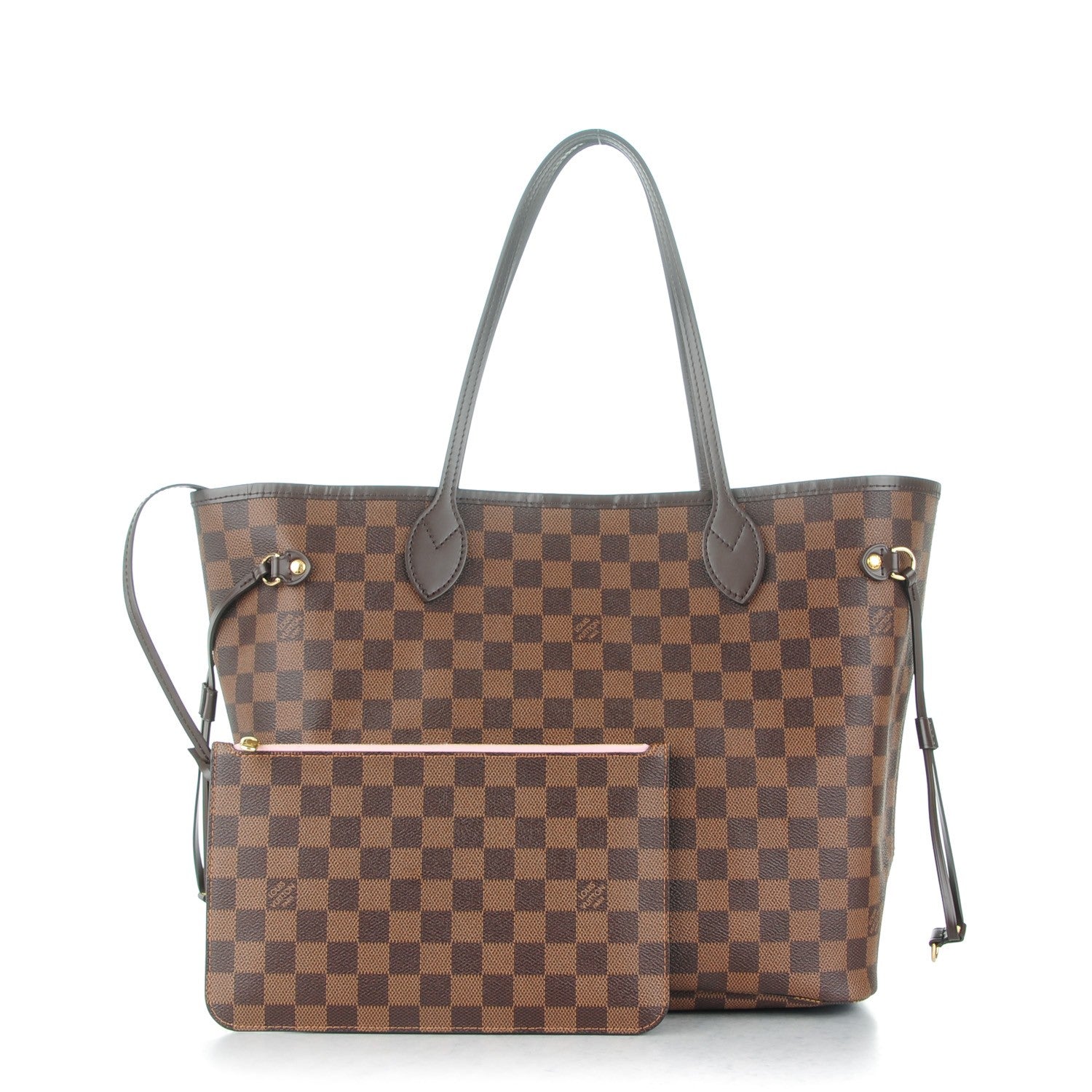 Louis Vuitton Damier Ebene Neo Neverfull MM Rose Ballerine 1 of 9