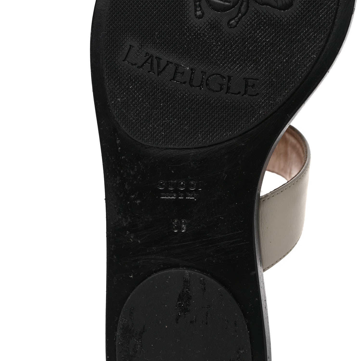 Gucci Calfskin GG Marmont Thong Sandals 38 Mystic White 6 of 10