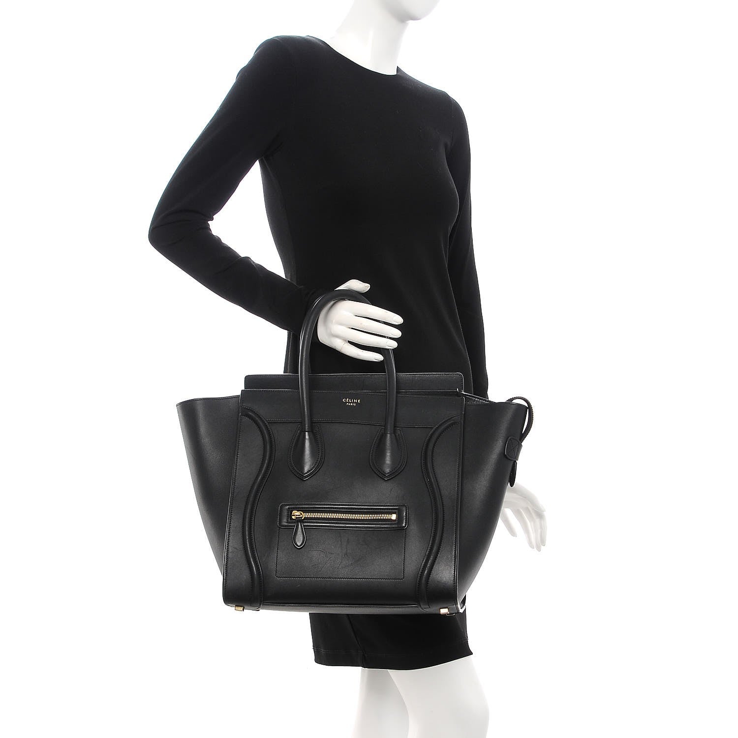 Celine Smooth Calfskin Mini Luggage Black 2 of 18