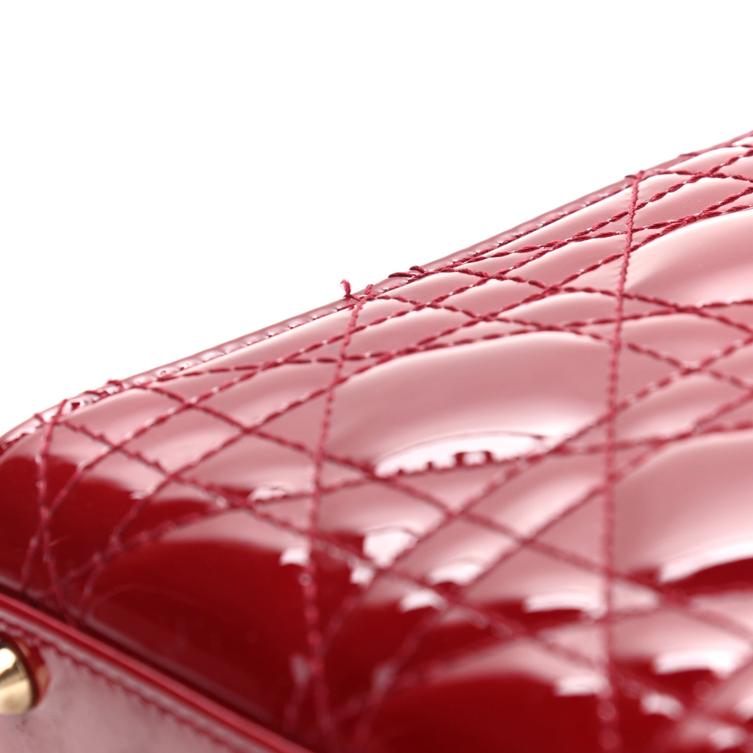 Christian Dior Patent Cannage Mini Lady Dior Red 11 of 13