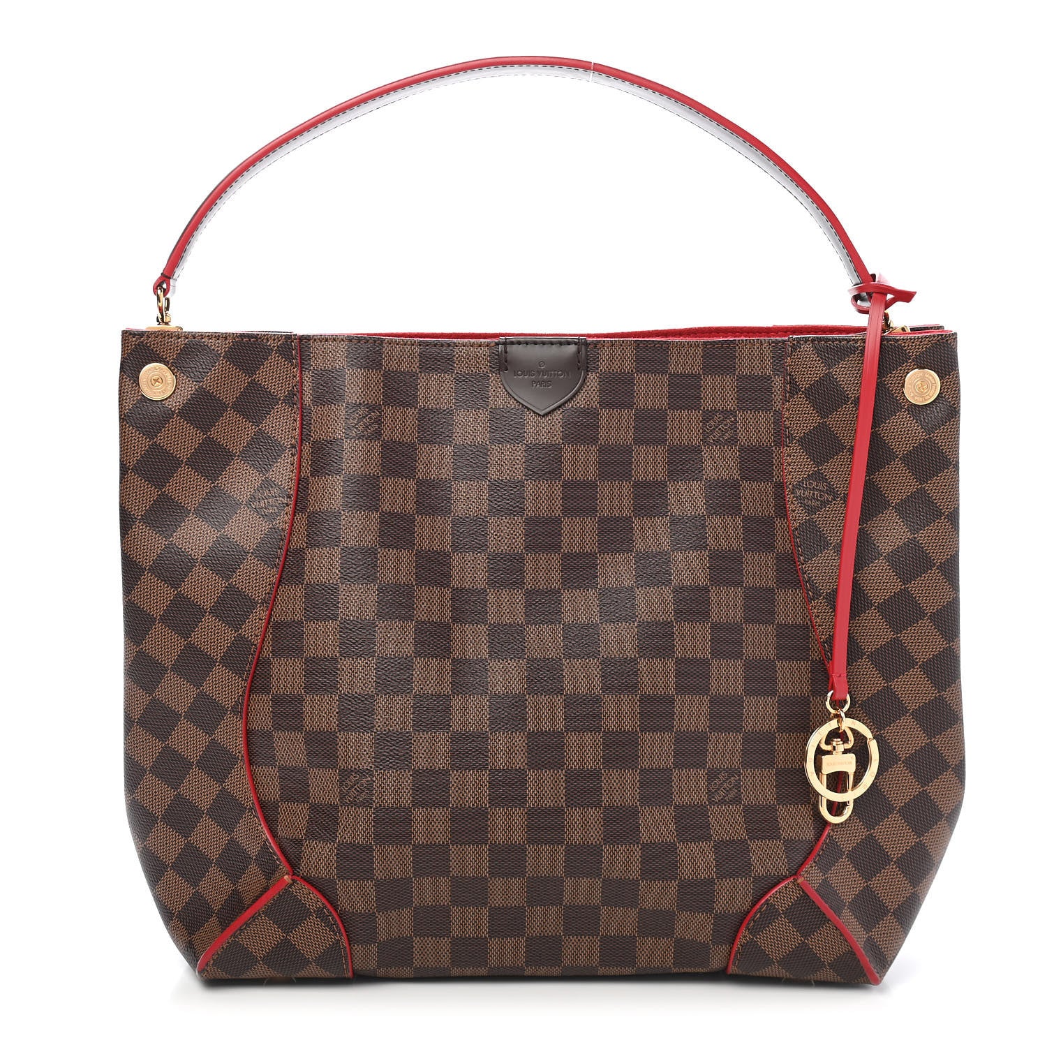 Louis Vuitton Damier Ebene Caissa Hobo Cherry 1 of 9