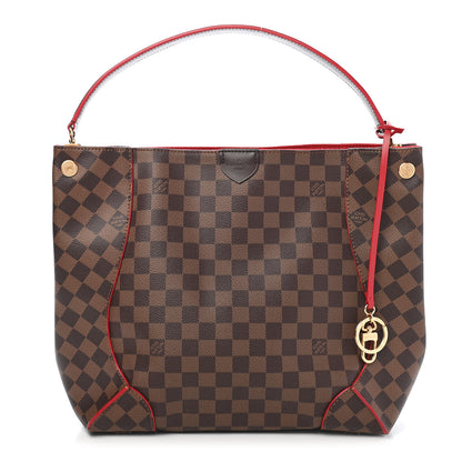 Louis Vuitton Damier Ebene Caissa Hobo Cherry 1 of 9