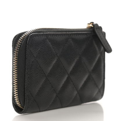 Chanel Caviar Quilted Zipped Key Holder Case Black 3 of 8