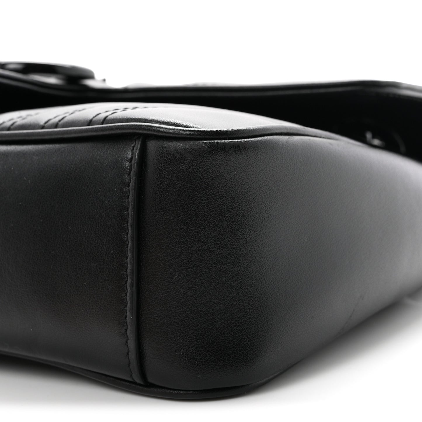 Calfskin Matelasse Monochrome Small GG Marmont Shoulder Bag Black