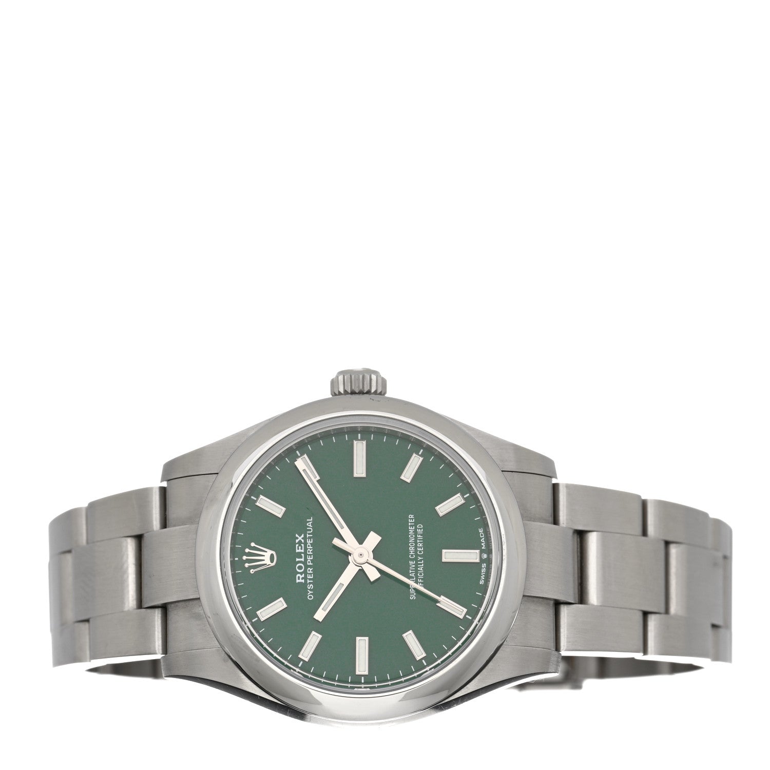 Rolex Stainless Steel 31mm Oyster Perpetual Watch Green 277200 2 of 4