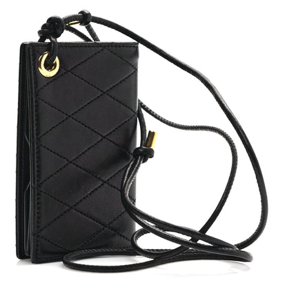 Saint Laurent Lambskin Quilted Flip Card Case Black 3 of 6