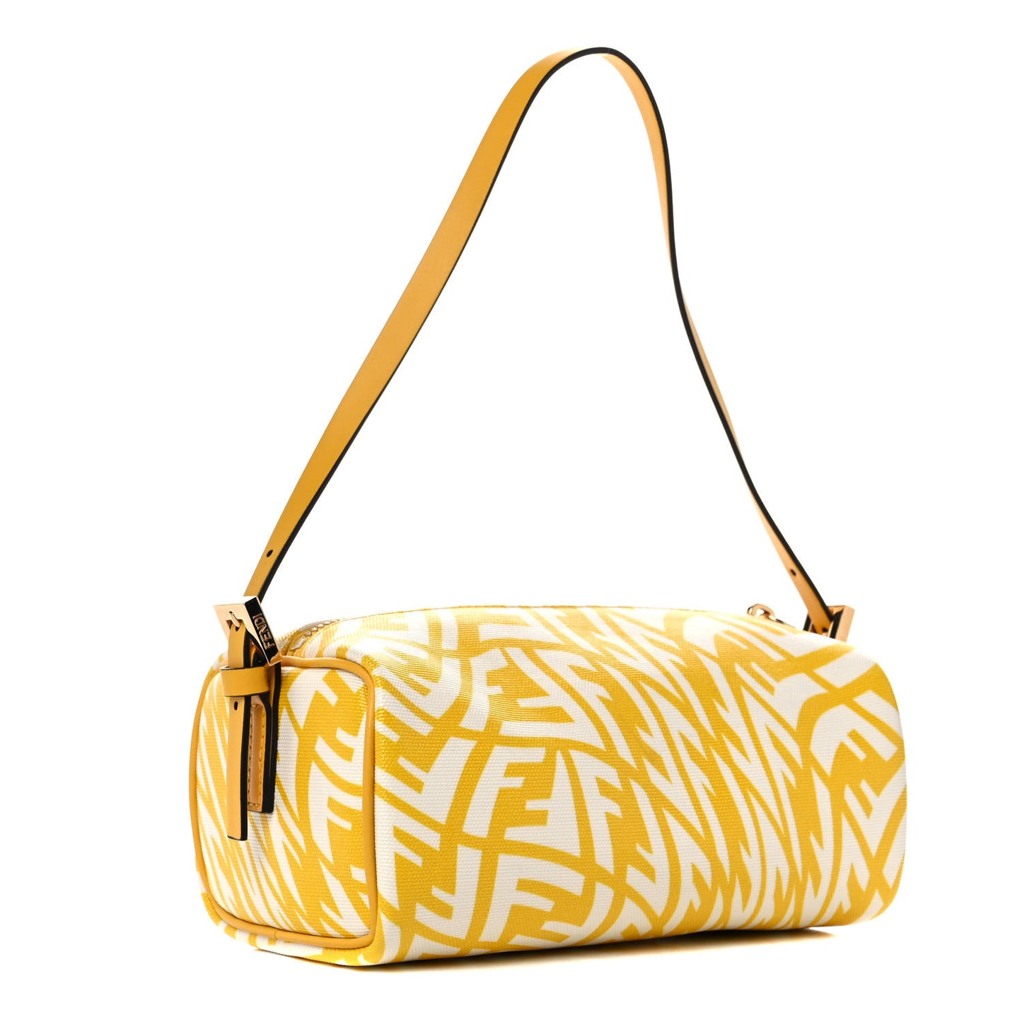 X SARAH COLEMAN Glazed Canvas Vitello King FF Vertigo Mini Shoulder Bag Mimosa White