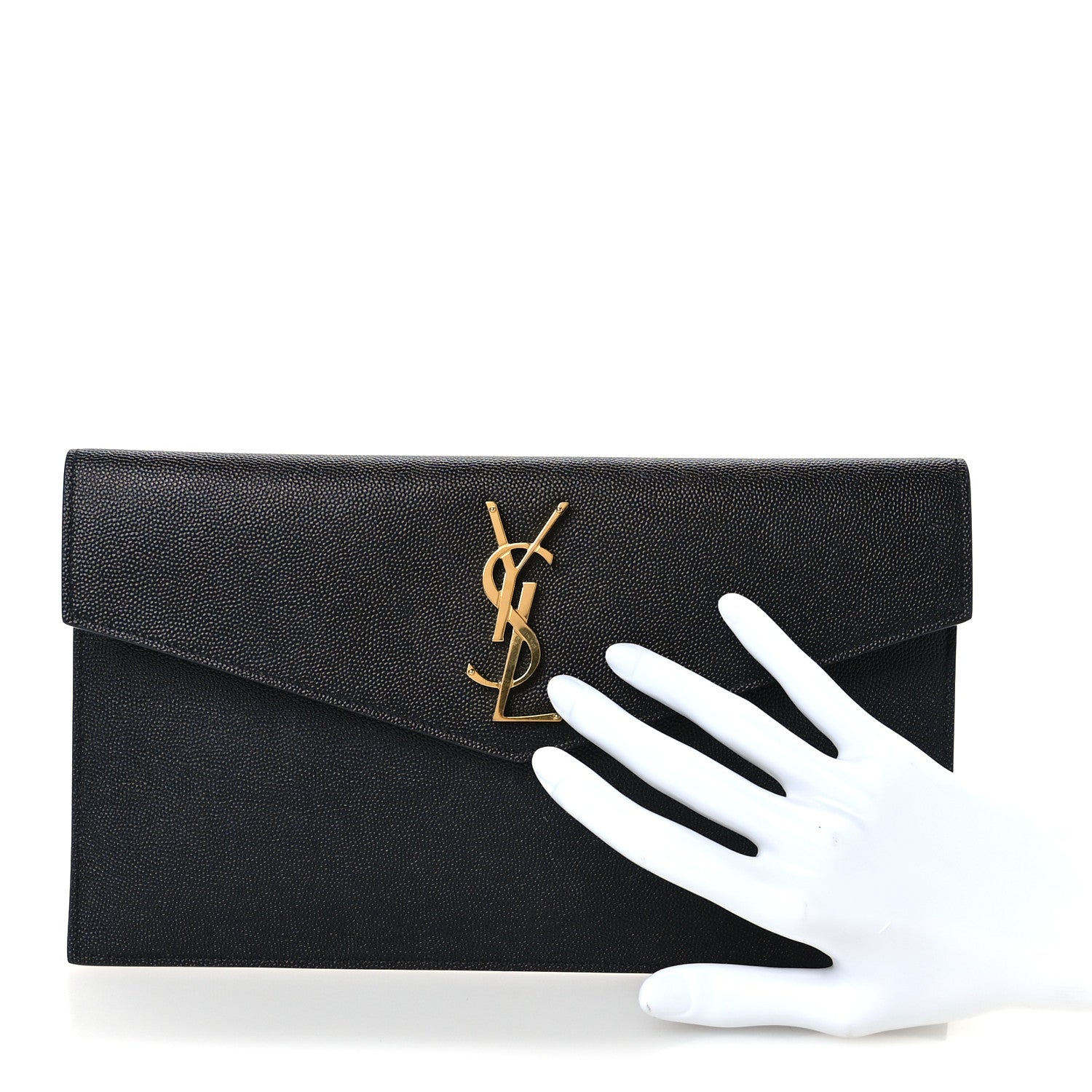 Saint Laurent Grain De Poudre Uptown Pouch Black 2 of 9