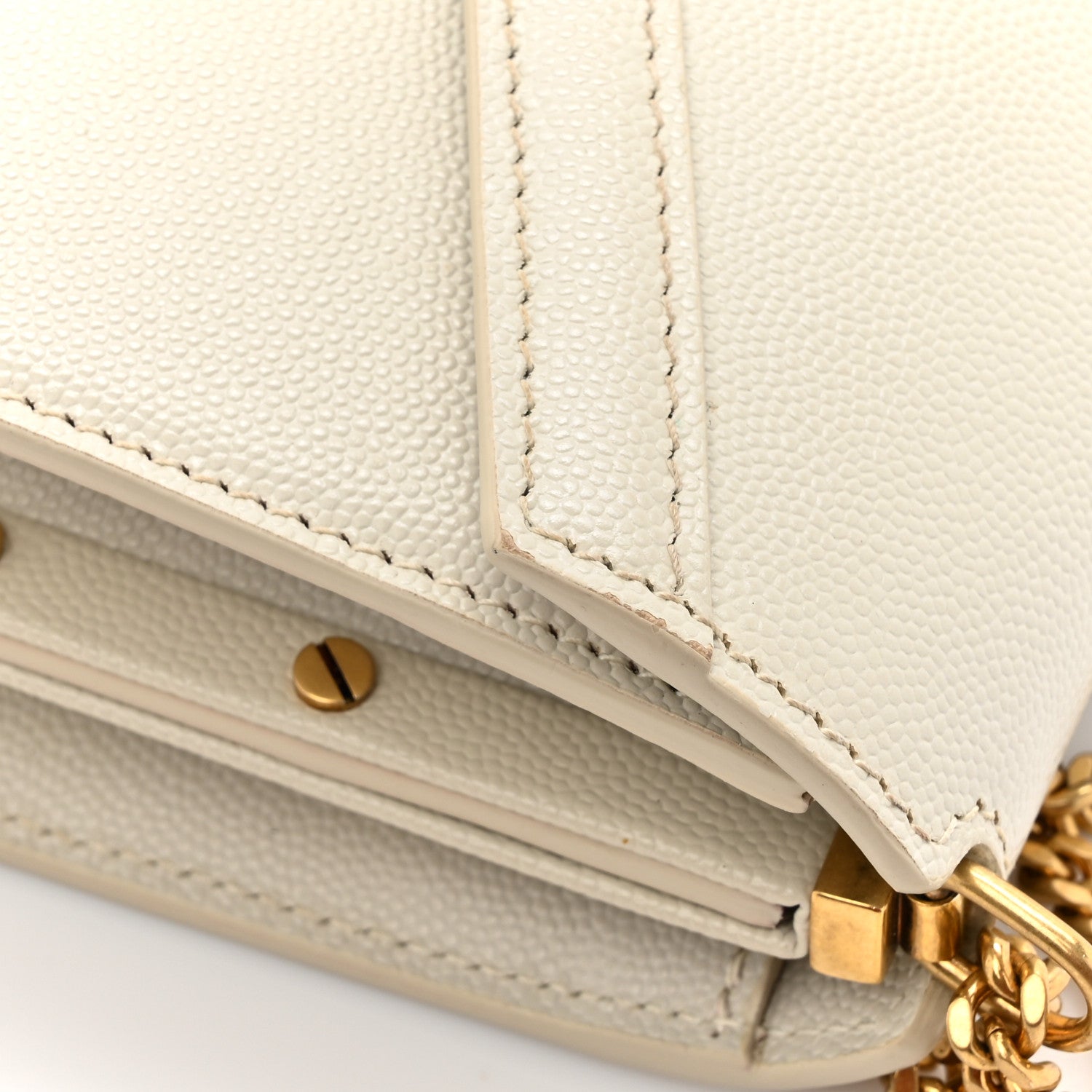 Saint Laurent Grain De Poudre Monogram Cassandra Clasp Bag Crema Soft 16 of 18