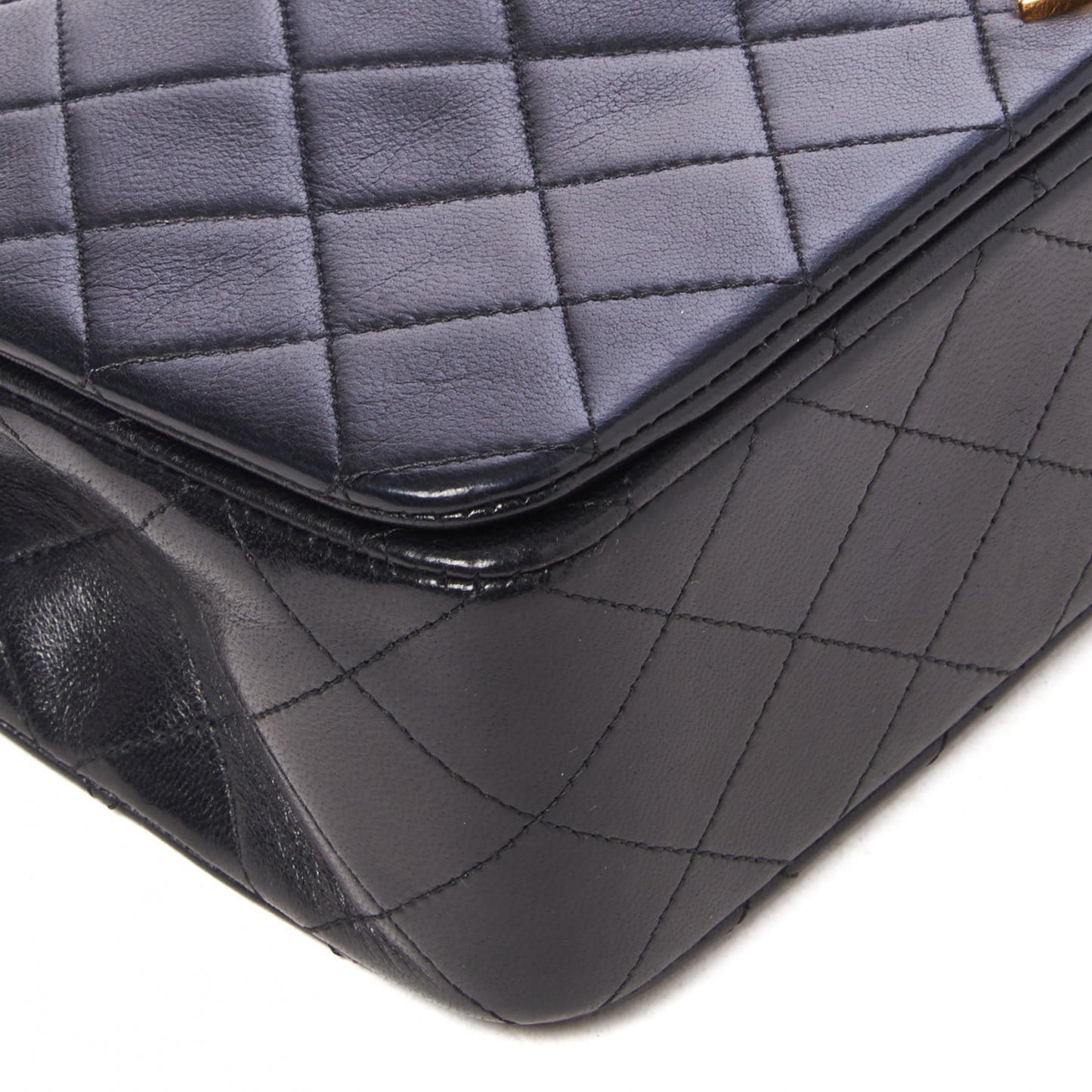Lambskin Quilted Small Single Flap Bag Black