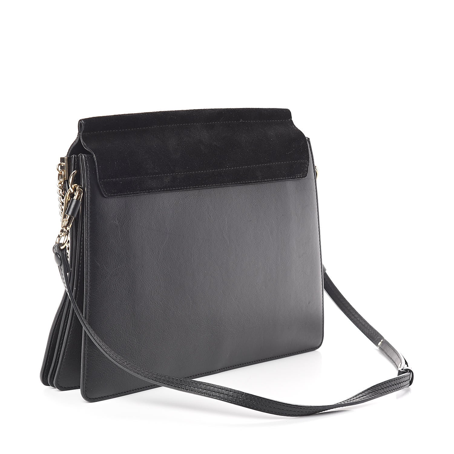 Chloe Suede Calfskin Medium Faye Shoulder Bag Black 3 of 9