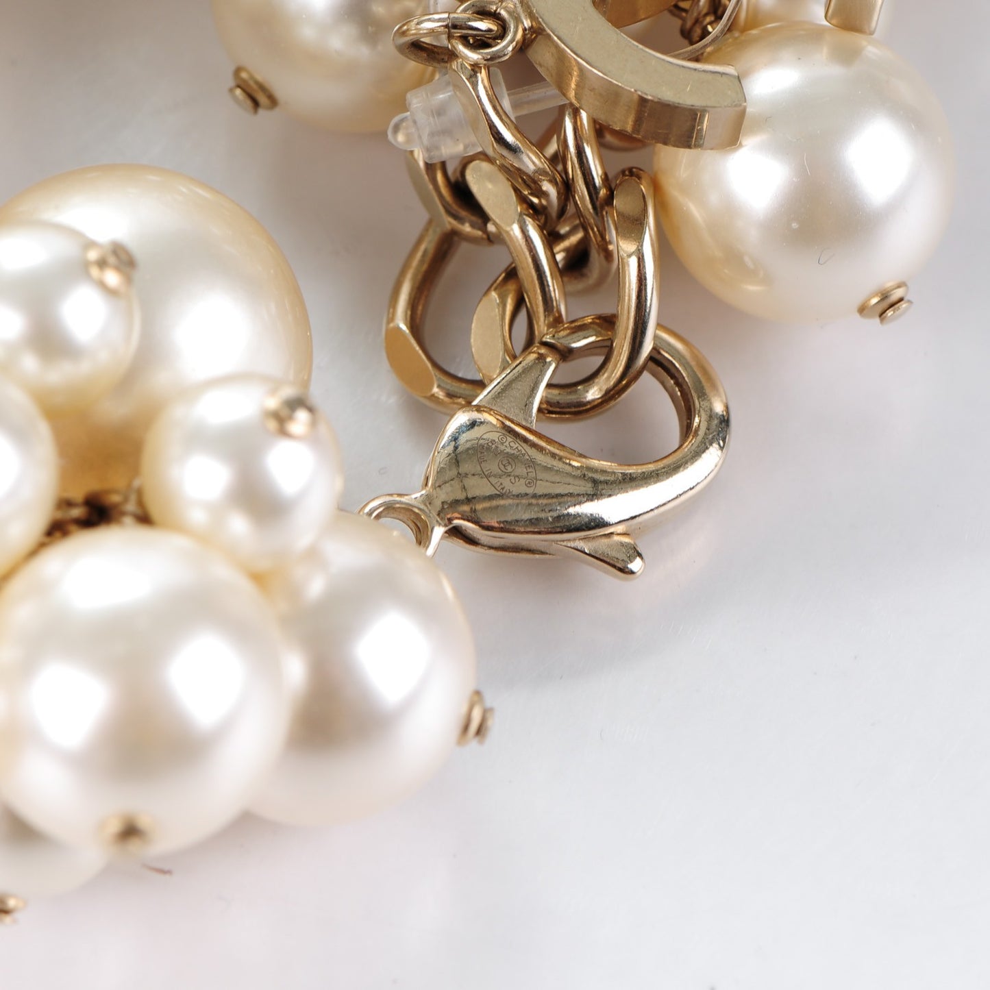 Pearl CC Multi Strand Bracelet Gold