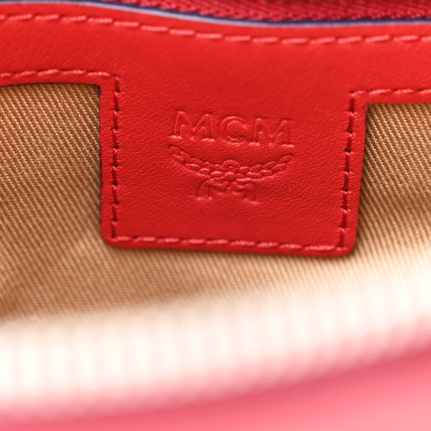 MCM Visetos Medium Crossbody Pouch Candy Red 6 of 10