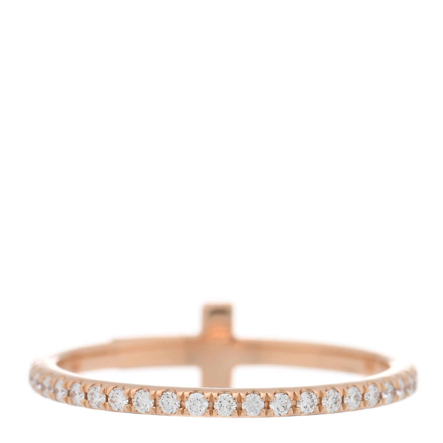 18K Rose Gold Diamond T Wire Pave Ring 47 4