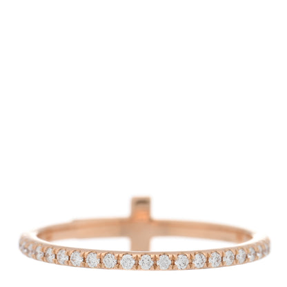 Tiffany 18K Rose Gold Diamond T Wire Pave Ring 47 4 3 of 4