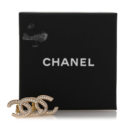 Chanel Crystal Large CC Earrings Gold 5 of 5