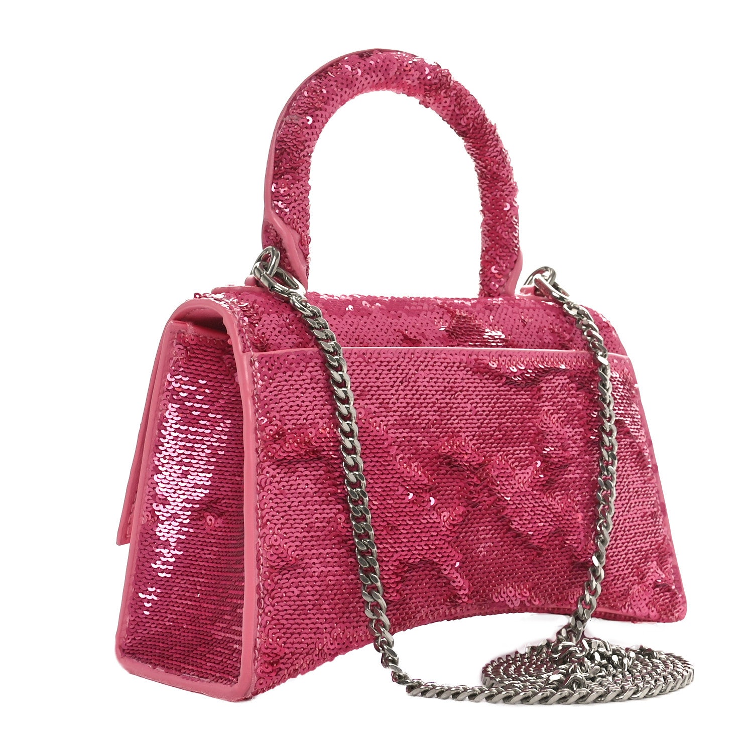 Balenciaga Sequin Hourglass Top Handle Bag XS Pink 3 of 11