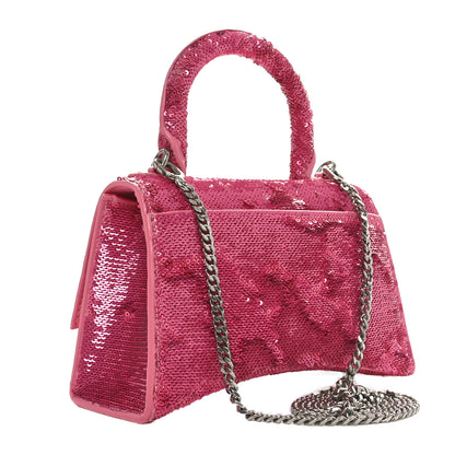 Balenciaga Sequin Hourglass Top Handle Bag XS Pink 3 of 11