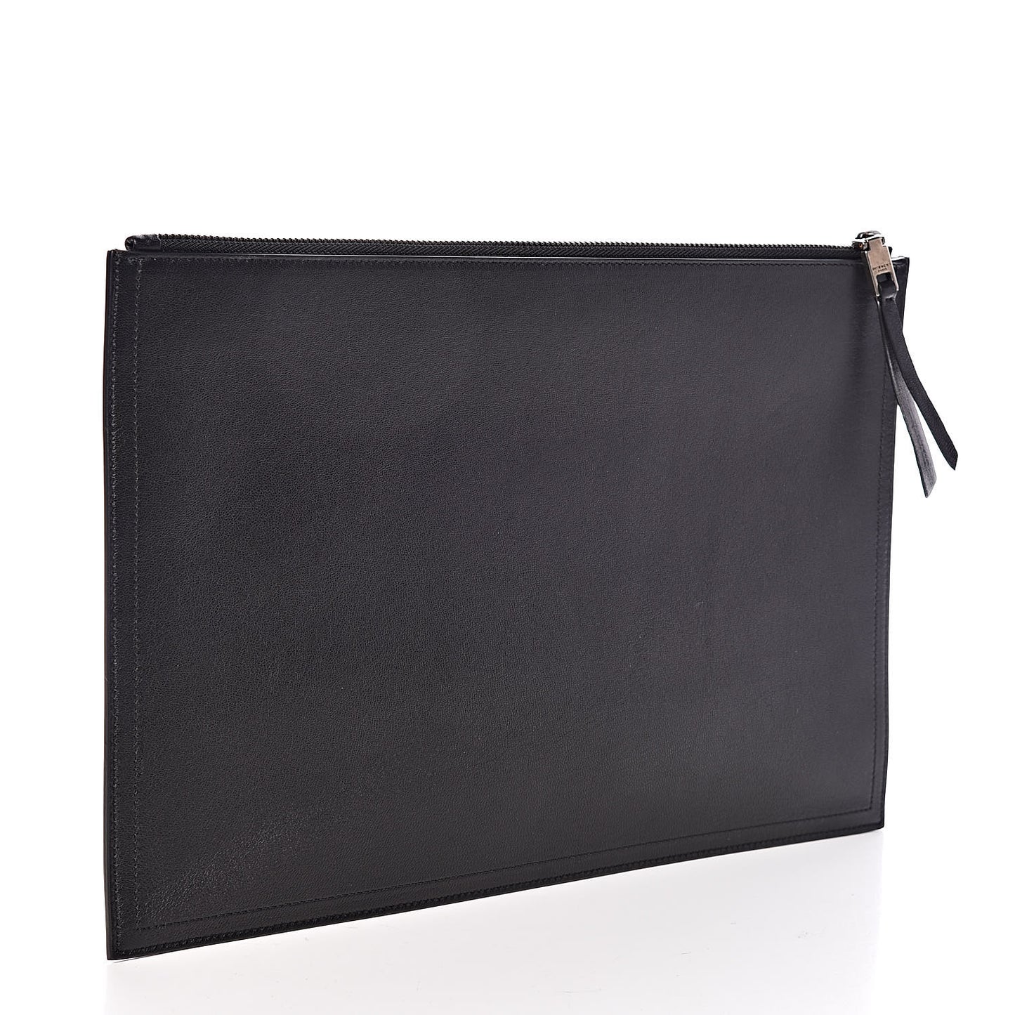 Lambskin Large Emblem Pouch Black